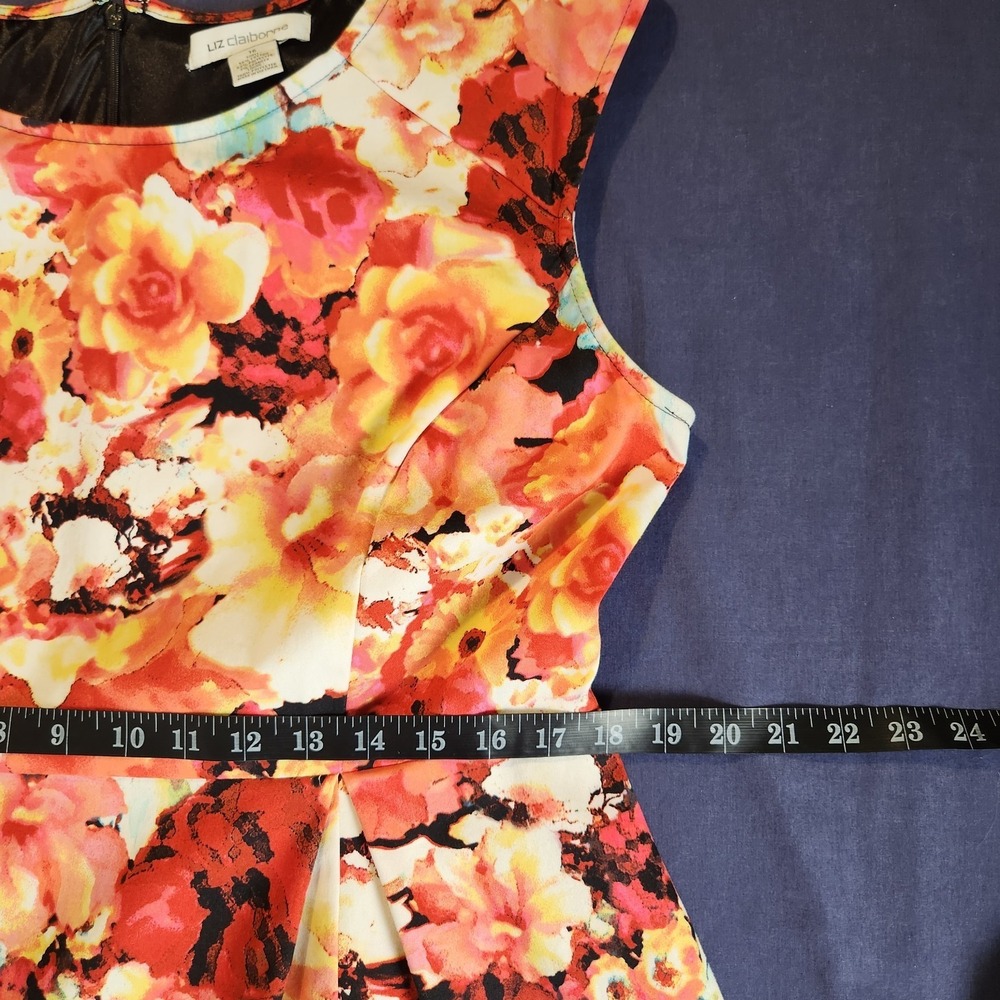 Liz Claiborne Painterly Floral Classic Heritage Summer Sundress Size 16 - Picture 10 of 12